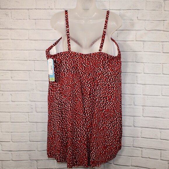 Swim Solutions Red Baby Spice Underwire Tummy-Control Swim Dress Size 26W NWT - Picture 7 of 7
